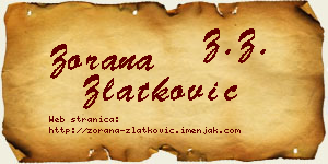 Zorana Zlatković vizit kartica